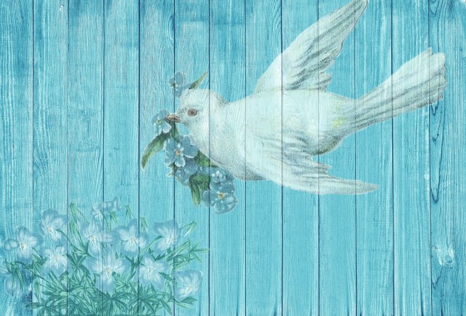 dove painting flower